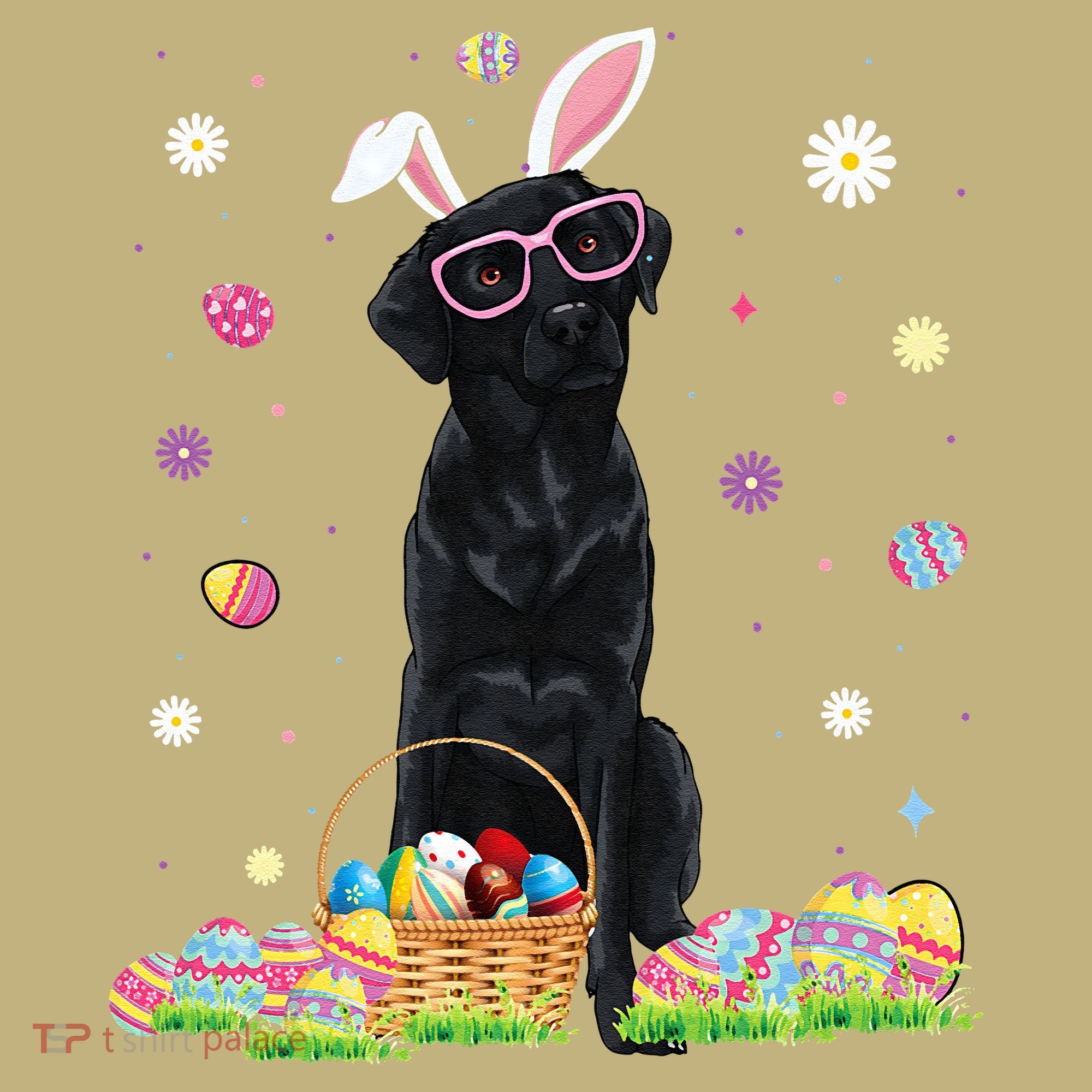 Happy Easter Cute Black Labrador Bunny Ears Dog Lovers Mousepad