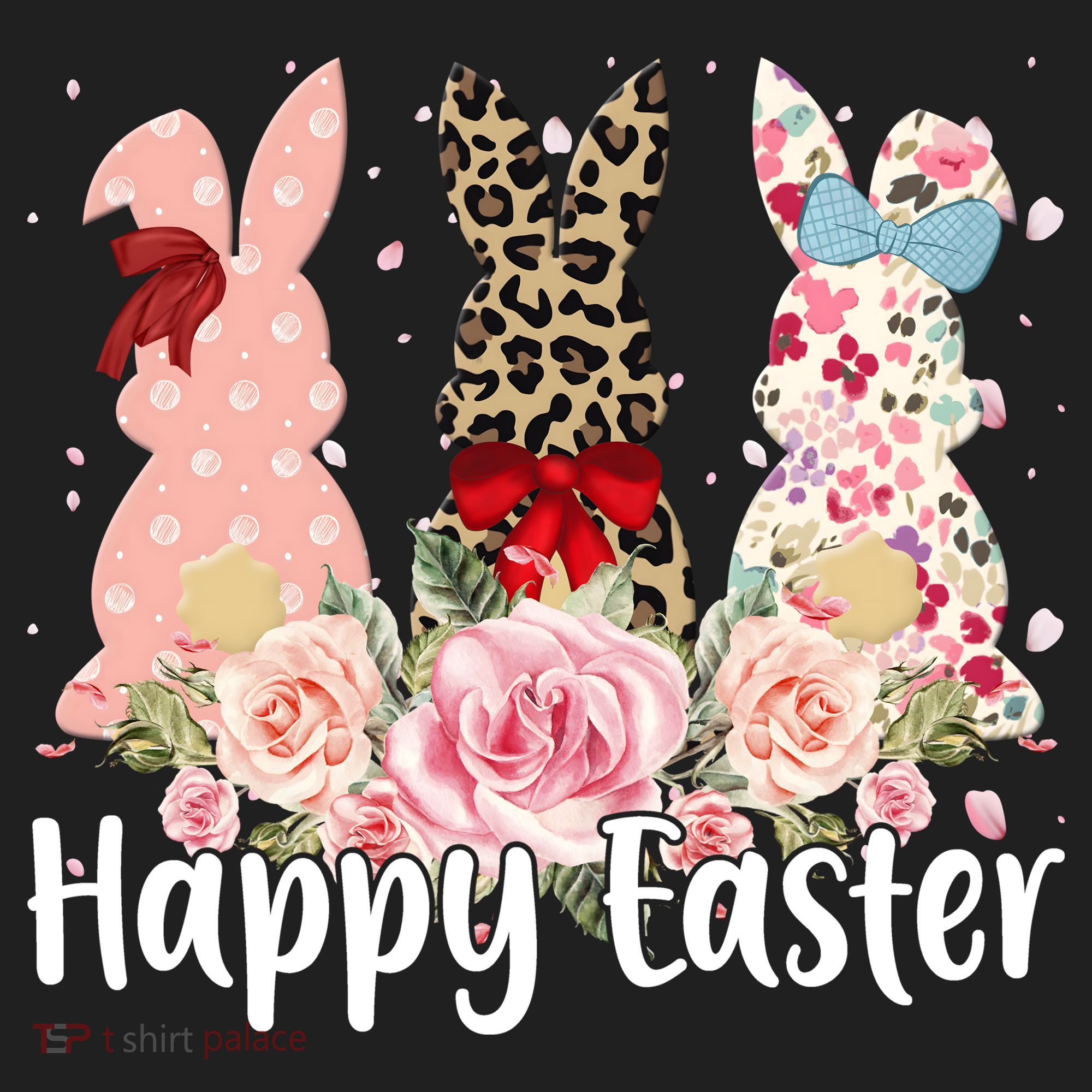 Happy Easter Cute Floral Bunnies Women's Sweatshirt
