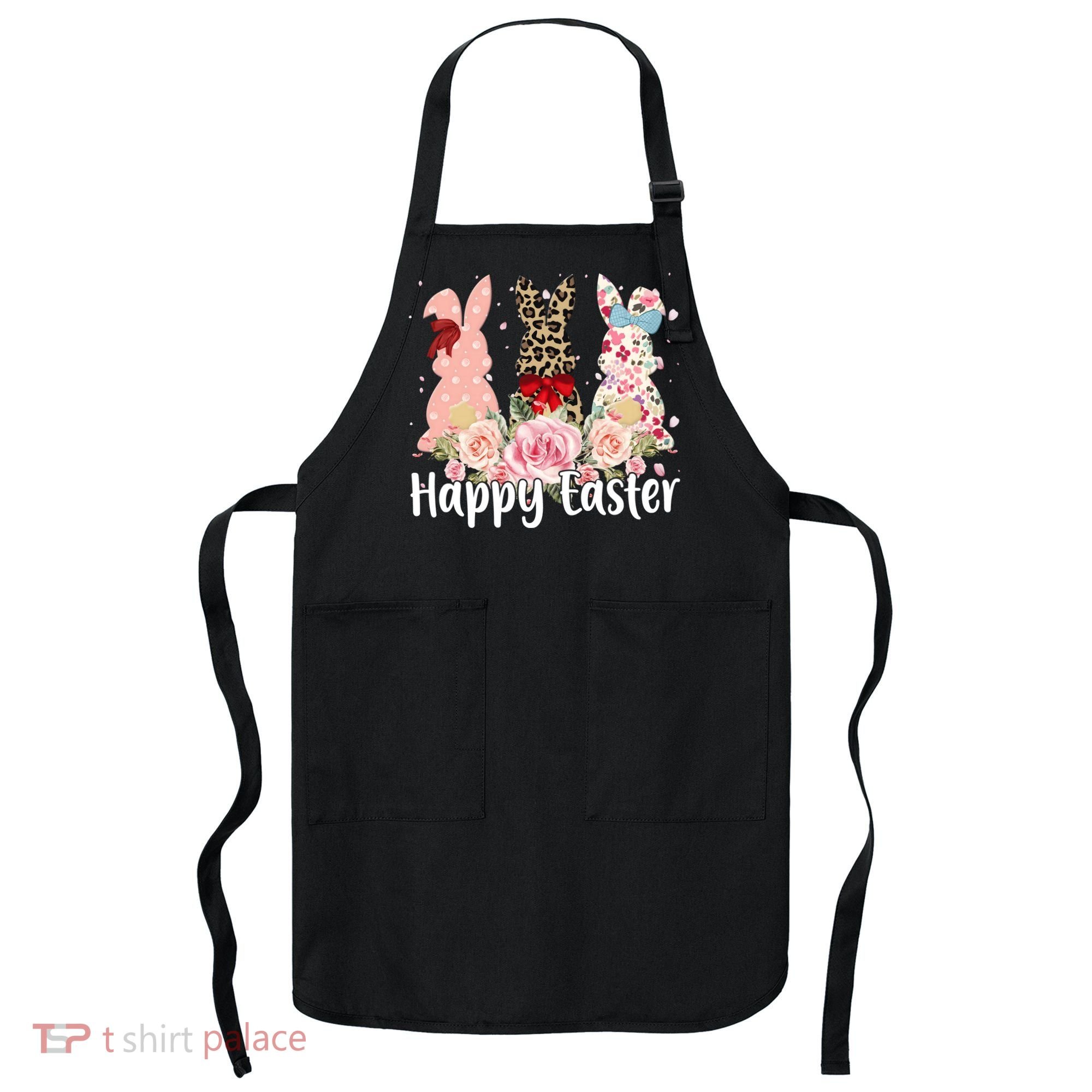 Happy Easter Cute Floral Bunnies Apron