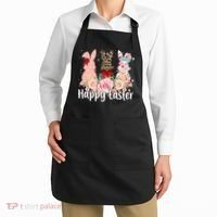 Happy Easter Cute Floral Bunnies Apron thumb 2