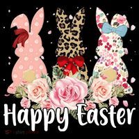 Happy Easter Cute Floral Bunnies Apron thumb 3