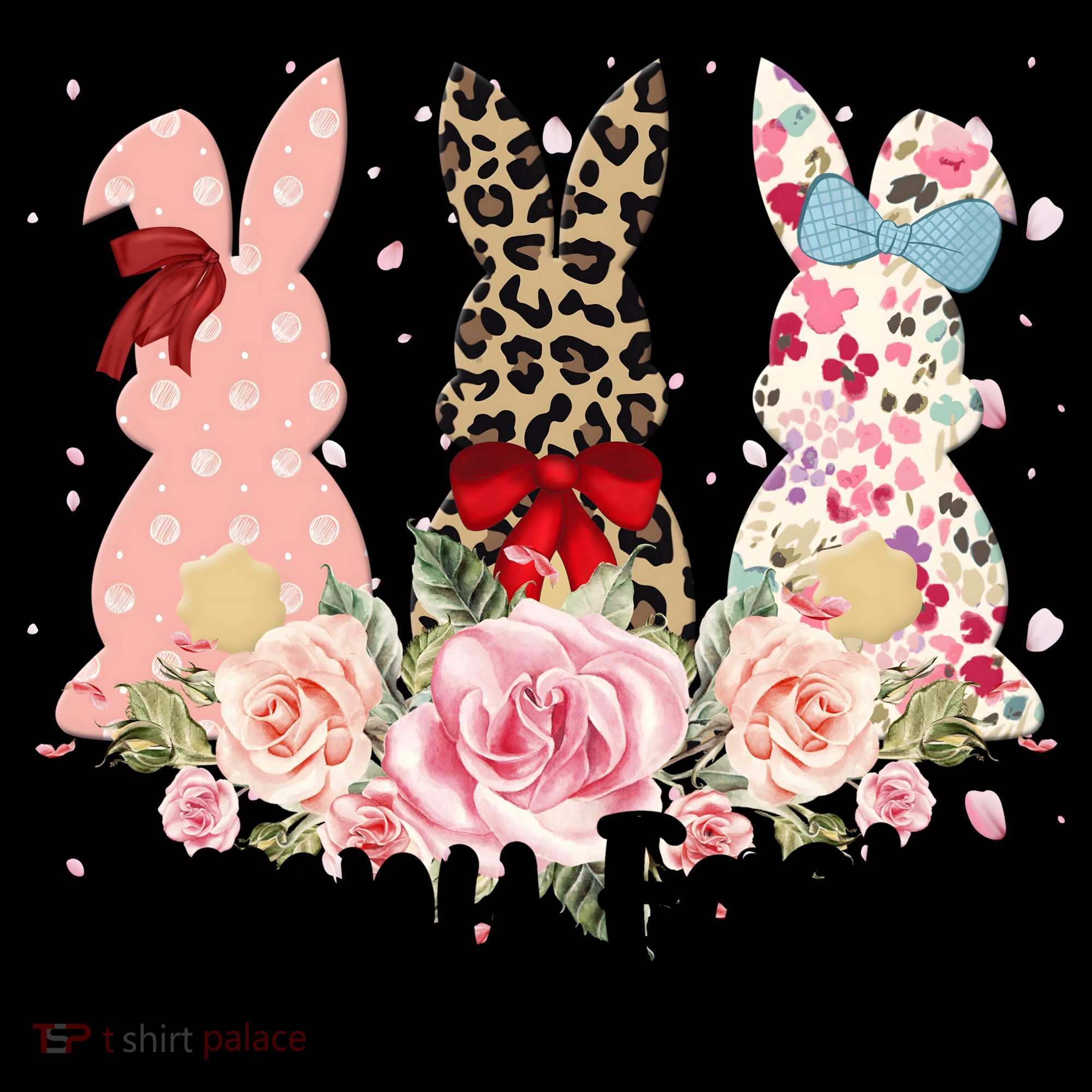 Happy Easter Cute Floral Bunnies Coffee Mug
