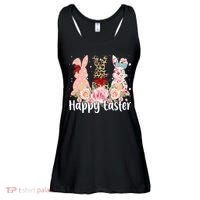 Happy Easter Cute Floral Bunnies Ladies Essential Flowy Tank thumb 0