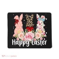 Happy Easter Cute Floral Bunnies Mousepad thumb 0