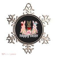 Happy Easter Cute Floral Bunnies Ornament thumb 0