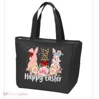 Happy Easter Cute Floral Bunnies Tote Bag thumb 3