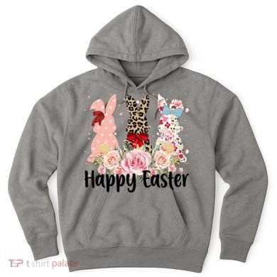 Happy Easter Cute Floral Bunnies Hoodie