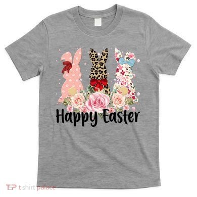 Happy Easter Cute Floral Bunnies T-Shirt