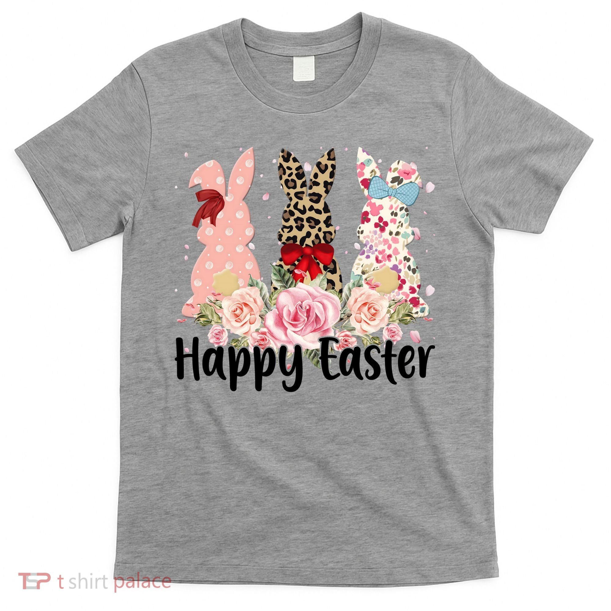 Happy Easter Cute Floral Bunnies T-Shirt