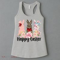 Happy Easter Cute Floral Bunnies Women's Tank Top thumb 3