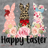 Happy Easter Cute Floral Bunnies Toddler Hoodie thumb 2