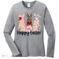 Happy Easter Cute Floral Bunnies Women's Long Sleeve Shirt thumb 0