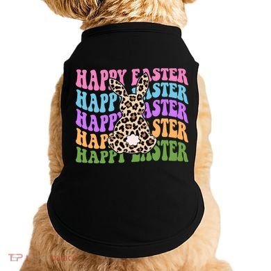 Happy Easter Cheetah Bunny Colorful Retro Doggie Tank