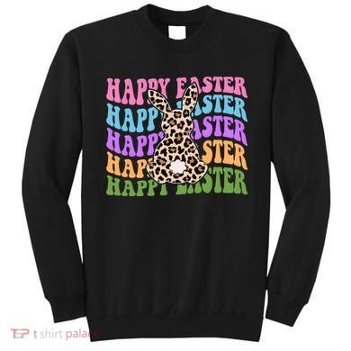 Happy Easter Cheetah Bunny Colorful Retro Sweatshirt