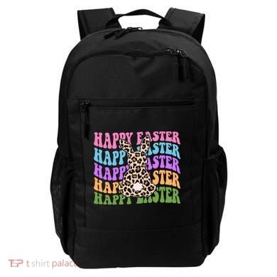 Happy Easter Cheetah Bunny Colorful Retro Backpack