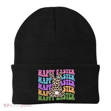 Happy Easter Cheetah Bunny Colorful Retro Beanie