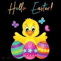 Hello Easter Cute Chick Holiday Ornament thumb 1