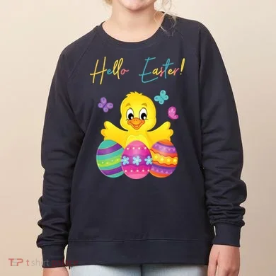Hello Easter Cute Chick Holiday Women's Sweatshirt