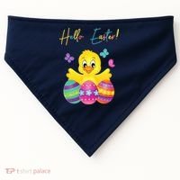 Hello Easter Cute Chick Holiday USA-Made Doggie Bandana thumb 0