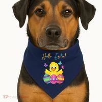 Hello Easter Cute Chick Holiday USA-Made Doggie Bandana thumb 1