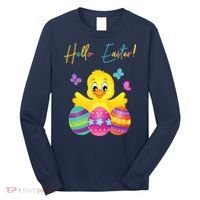 Hello Easter Cute Chick Holiday Long Sleeve Shirt thumb 0