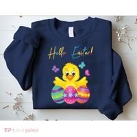 Hello Easter Cute Chick Holiday Sweatshirt thumb 2