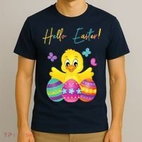 Hello Easter Cute Chick Holiday T-Shirt thumb 3