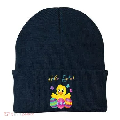 Hello Easter Cute Chick Holiday Beanie