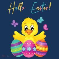 Hello Easter Cute Chick Holiday Coaster thumb 2