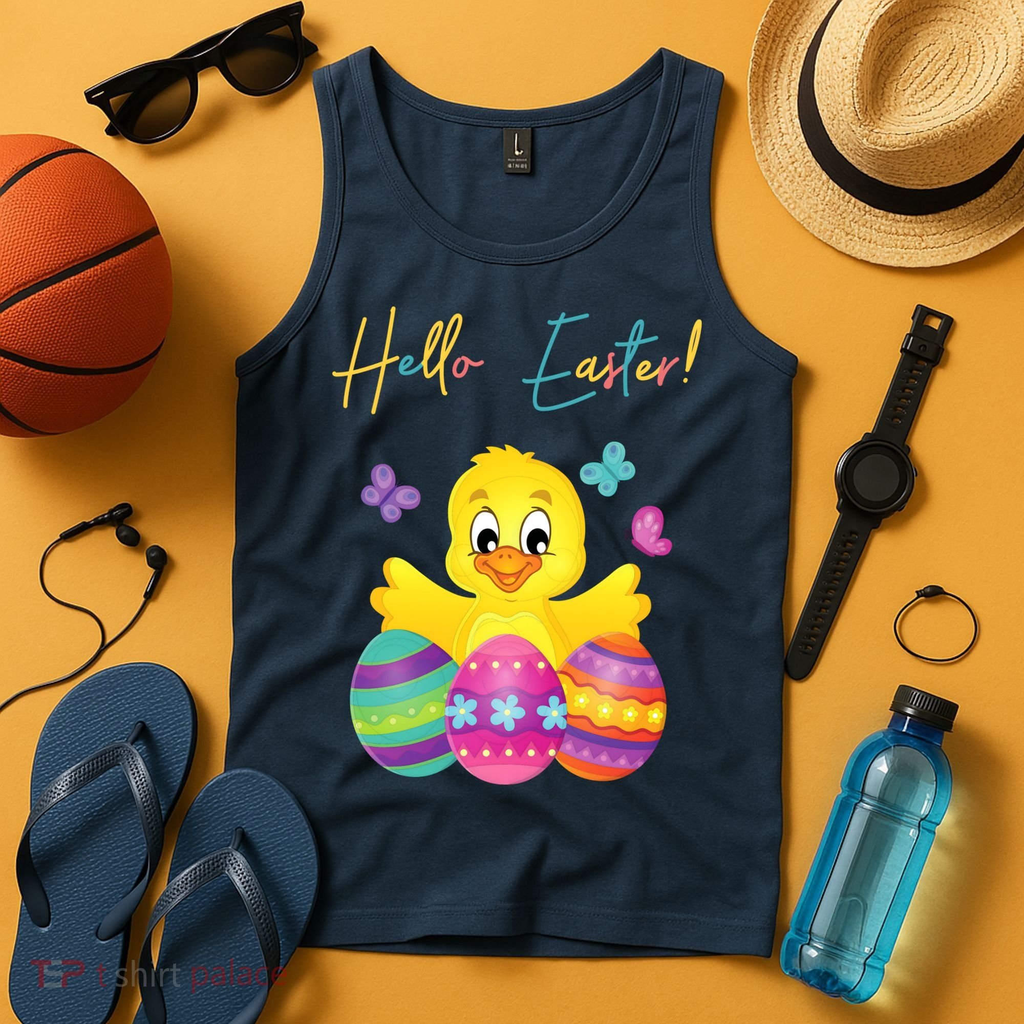 Hello Easter Cute Chick Holiday Tank Top