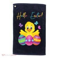 Hello Easter Cute Chick Holiday Golf Towel thumb 0