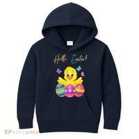 Hello Easter Cute Chick Holiday Kids Hoodie thumb 0