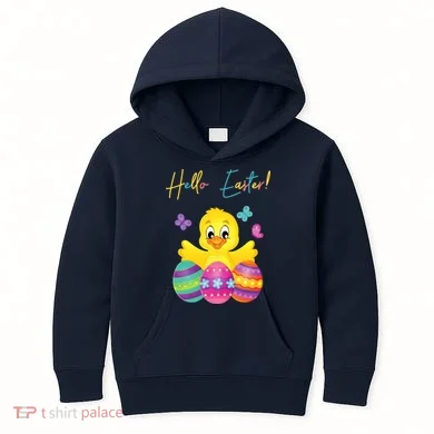 Hello Easter Cute Chick Holiday Kids Hoodie