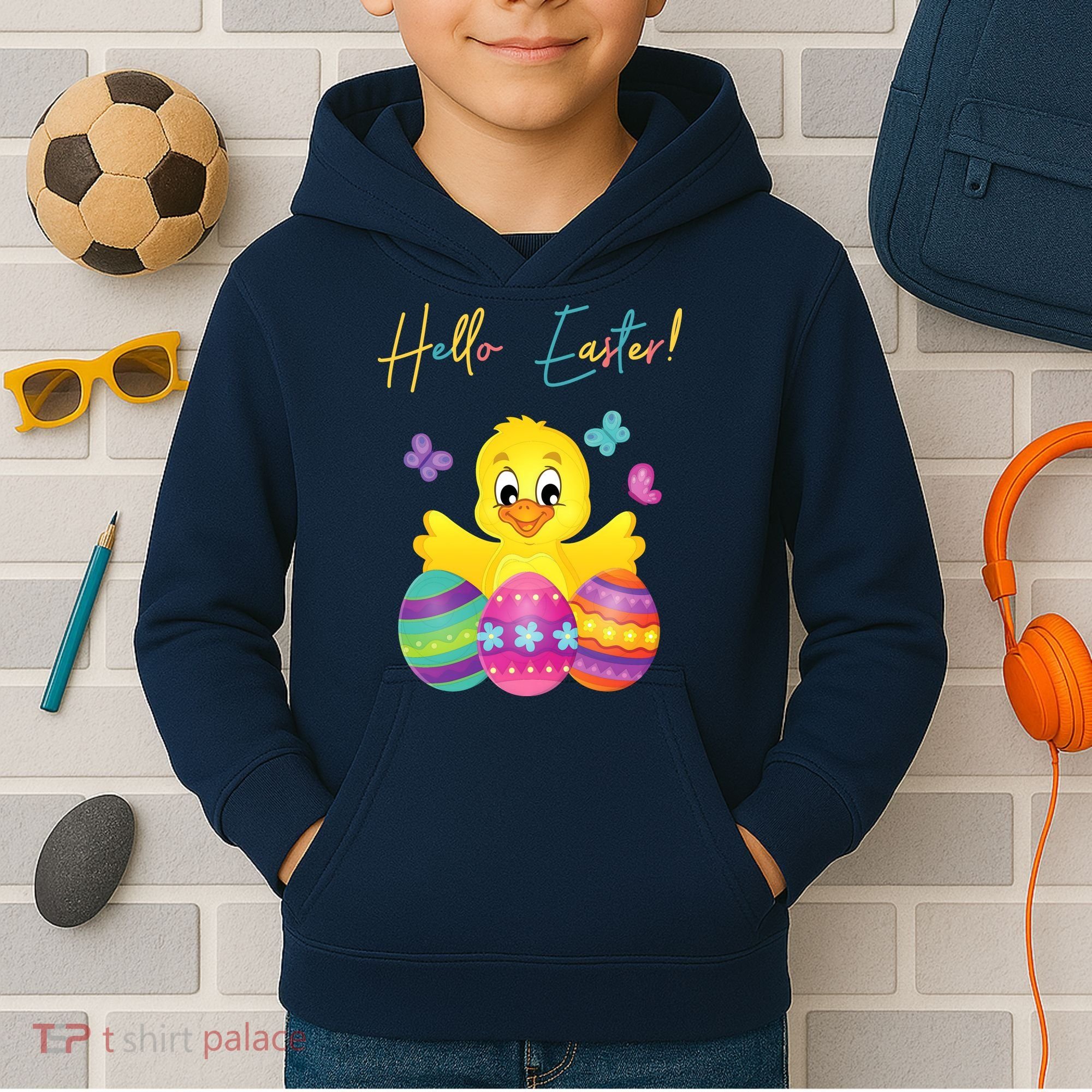 Hello Easter Cute Chick Holiday Kids Hoodie