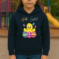 Hello Easter Cute Chick Holiday Kids Hoodie thumb 3
