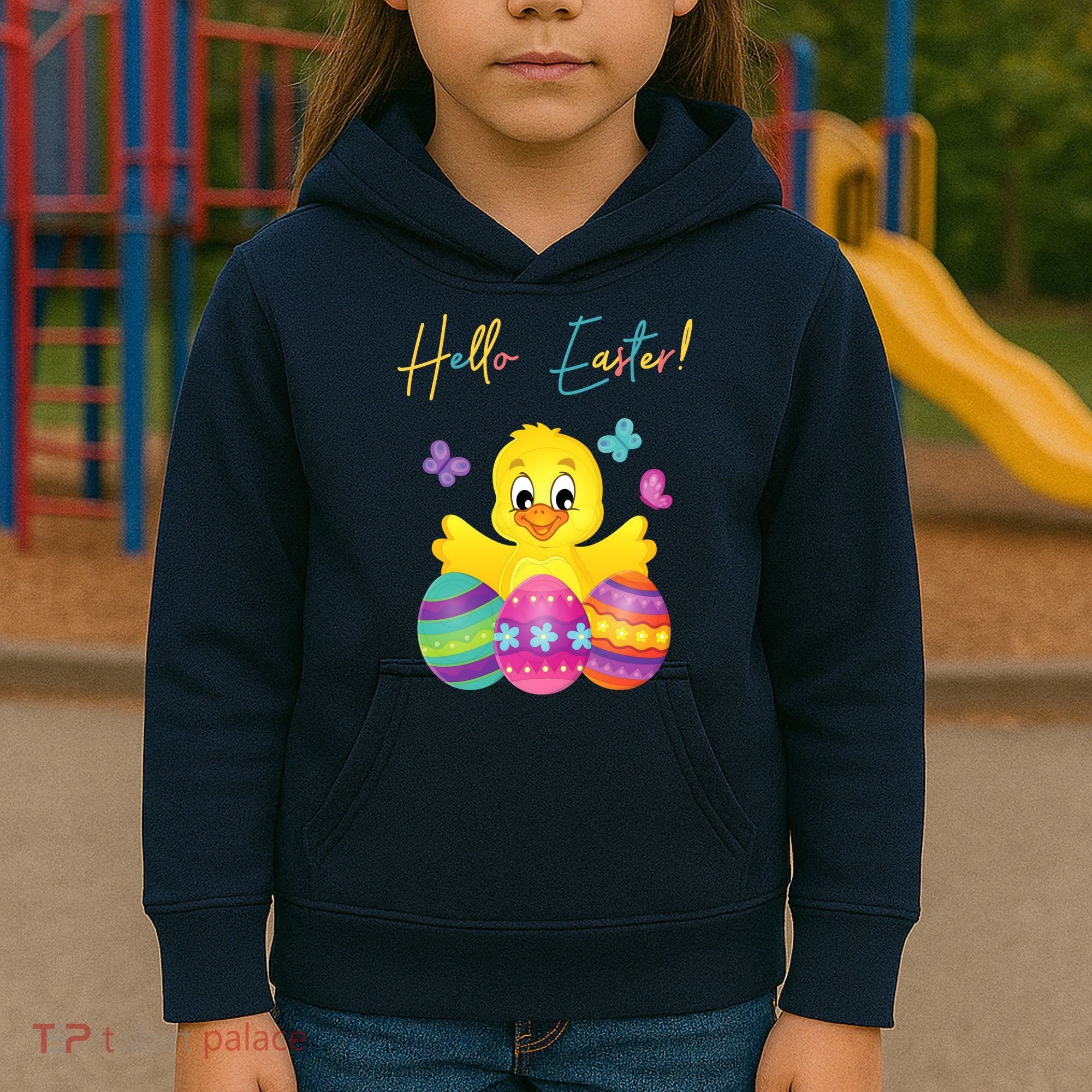 Hello Easter Cute Chick Holiday Kids Hoodie