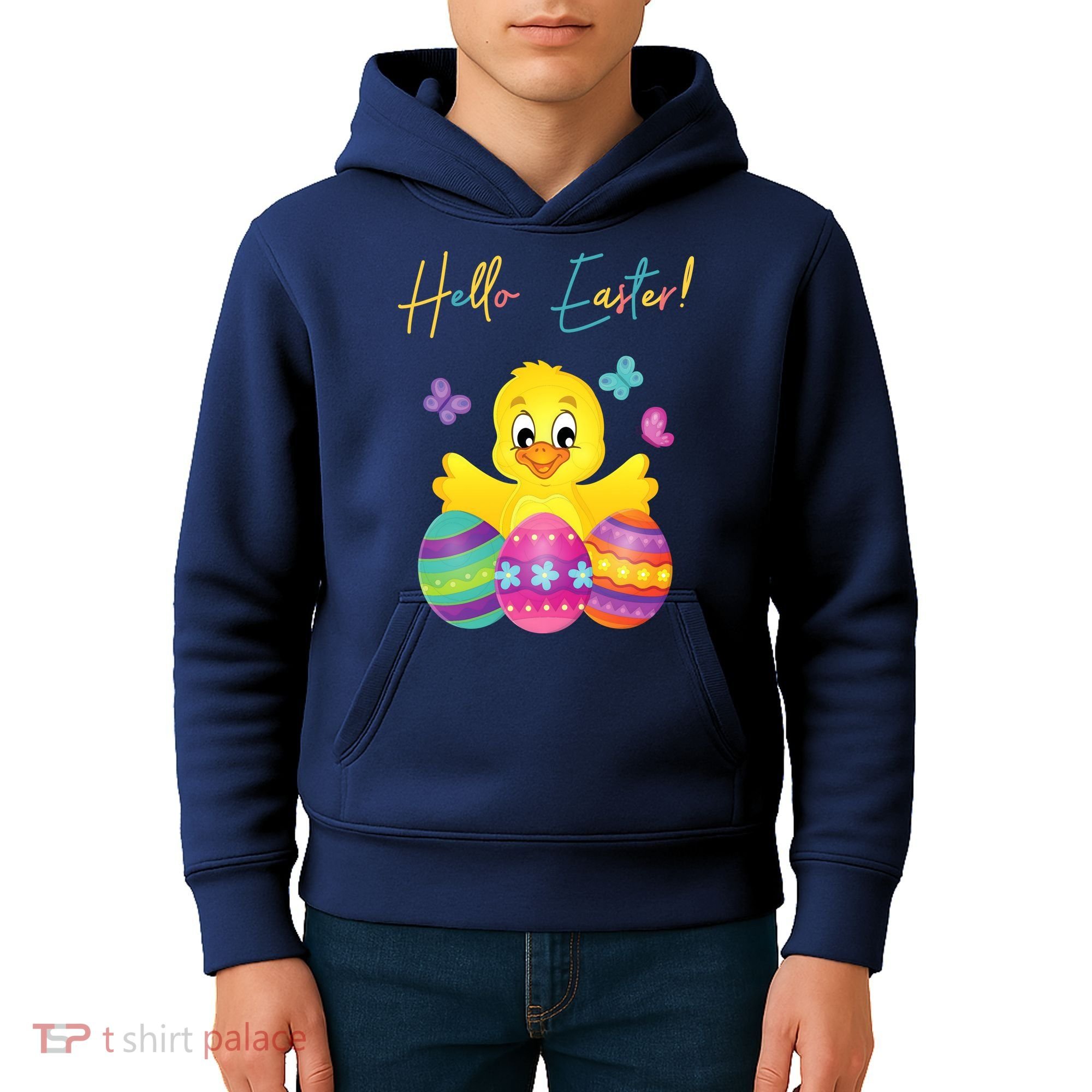 Hello Easter Cute Chick Holiday Kids Hoodie