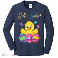 Hello Easter Cute Chick Holiday Kids Long Sleeve Shirt thumb 0