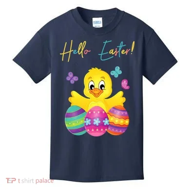 Hello Easter Cute Chick Holiday Kids T-Shirt