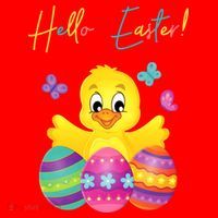Hello Easter Cute Chick Holiday Santa Hat thumb 1