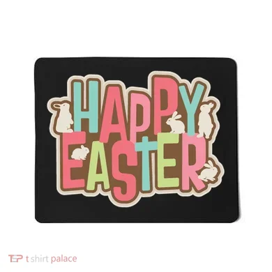 Happy Easter Colorful Bunny Mousepad