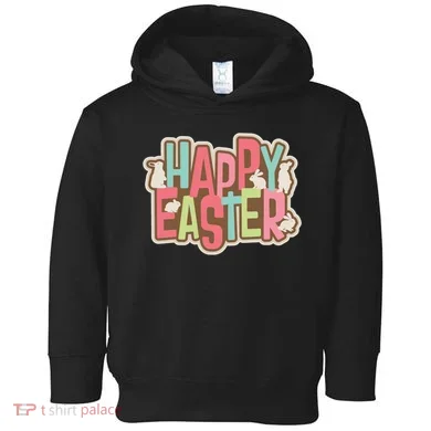Happy Easter Colorful Bunny Toddler Hoodie
