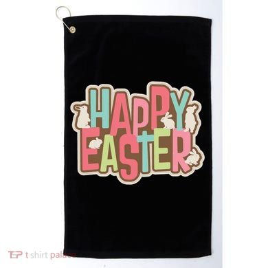 Happy Easter Colorful Bunny Golf Towel
