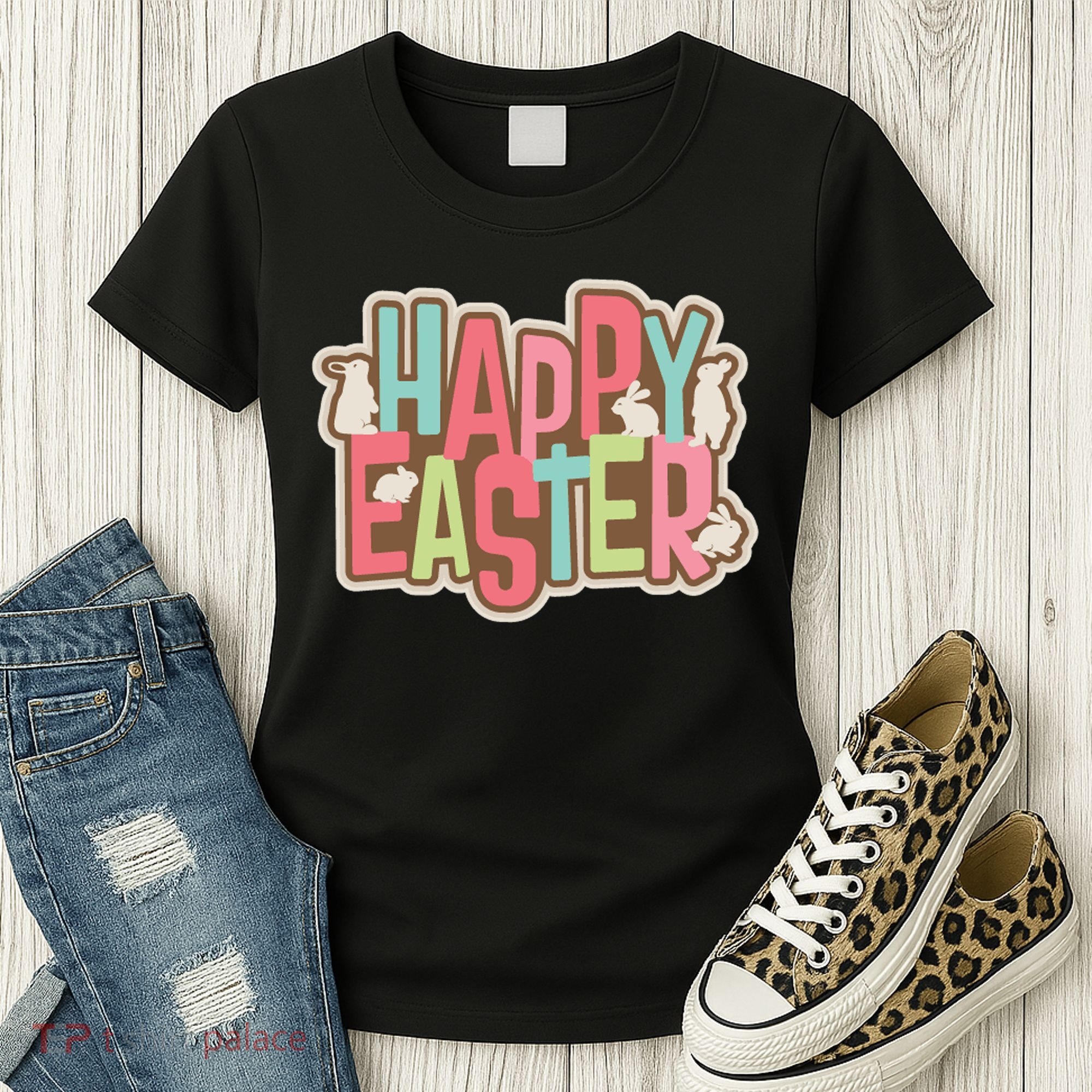 Happy Easter Colorful Bunny Women's T-Shirt