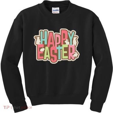Happy Easter Colorful Bunny Kids Sweatshirt