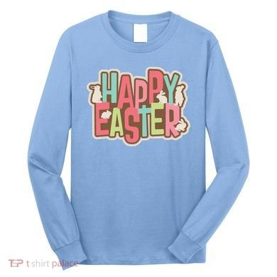 Happy Easter Colorful Bunny Long Sleeve Shirt