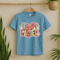 Happy Easter Colorful Bunny T-Shirt thumb 2