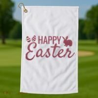 Happy Easter Cute Festive Holiday Golf Towel thumb 1