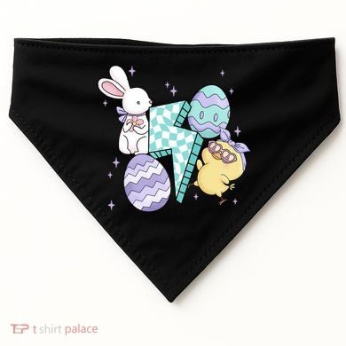 Happy Easter Cute Retro USA-Made Doggie Bandana