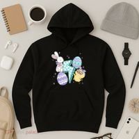 Happy Easter Cute Retro Hoodie thumb 3